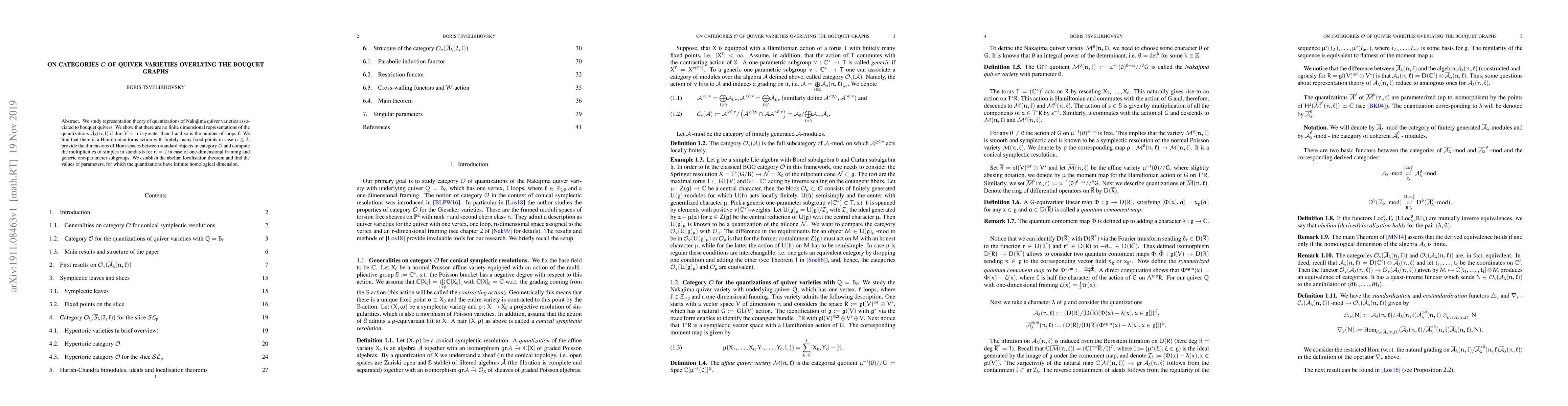 Thumbnail for On categories $\mathcal{O}$ of quiver varieties overlying the bouquet
  graphs
