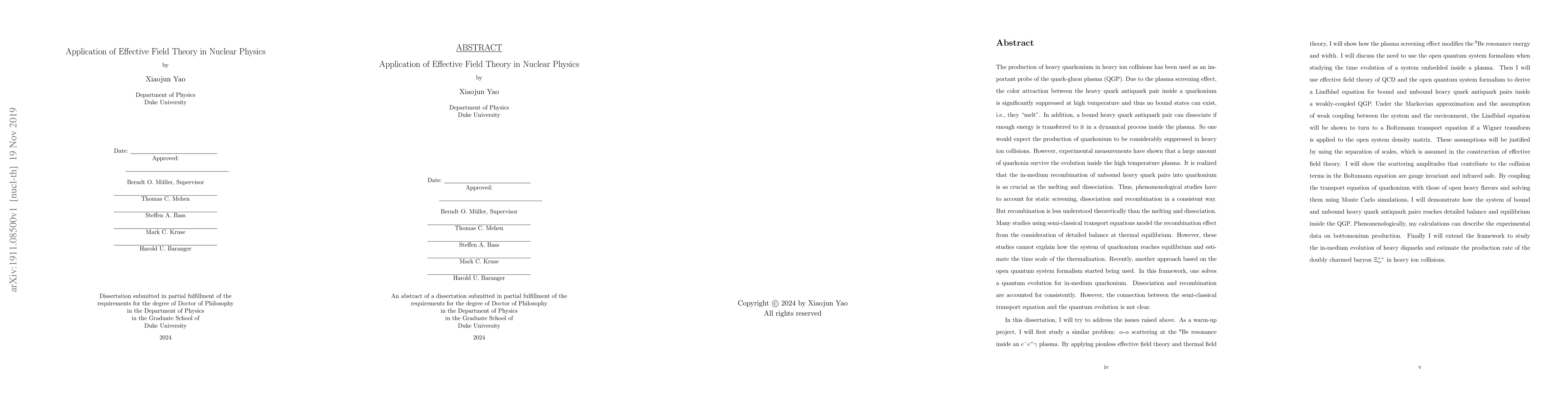 Thumbnail for Application of Effective Field Theory in Nuclear Physics