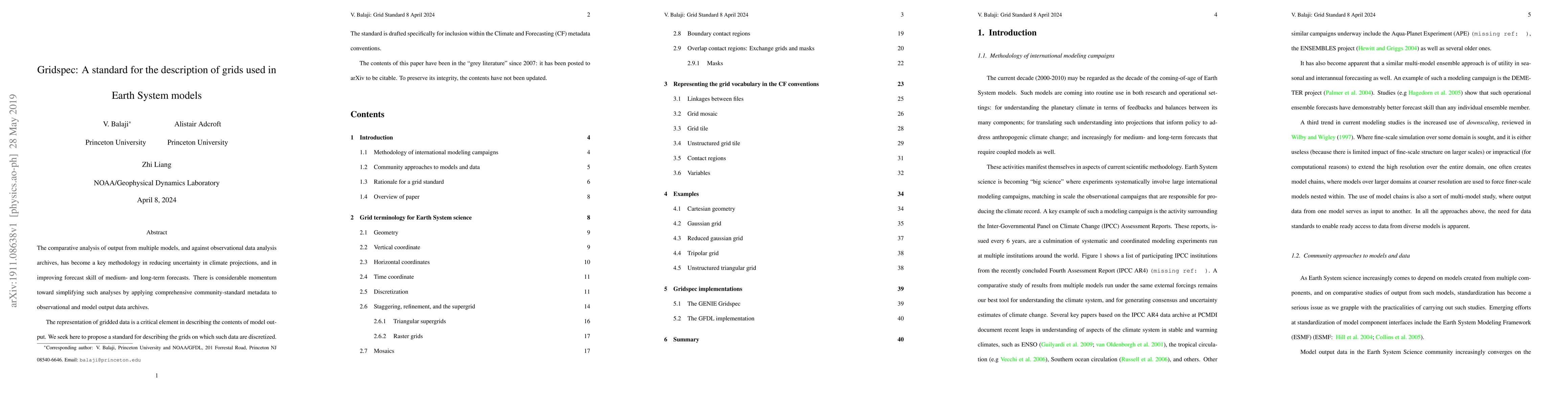 Thumbnail for Gridspec: A standard for the description of grids used in Earth System
  models