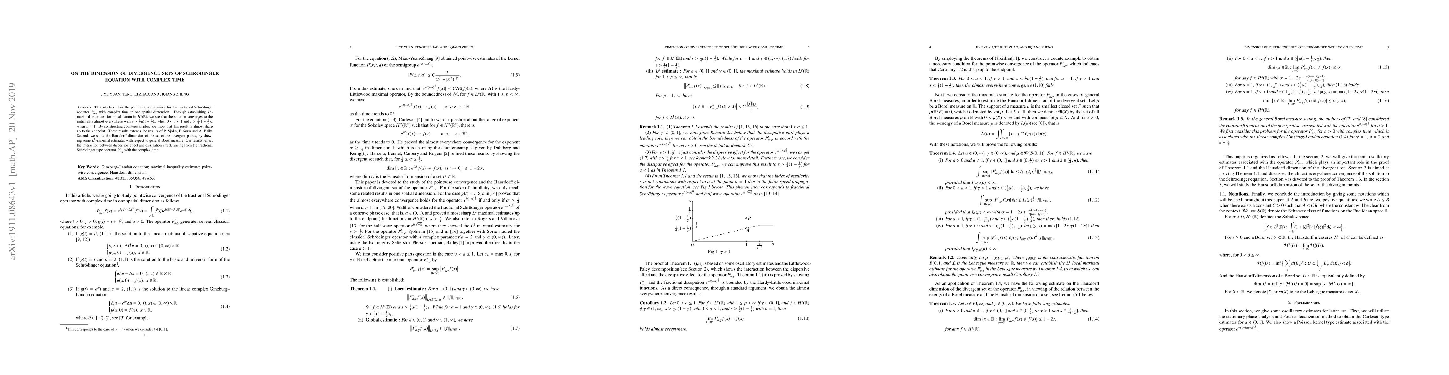 Thumbnail for On the dimension of divergence sets of Schr\"odinger equation with
  complex time