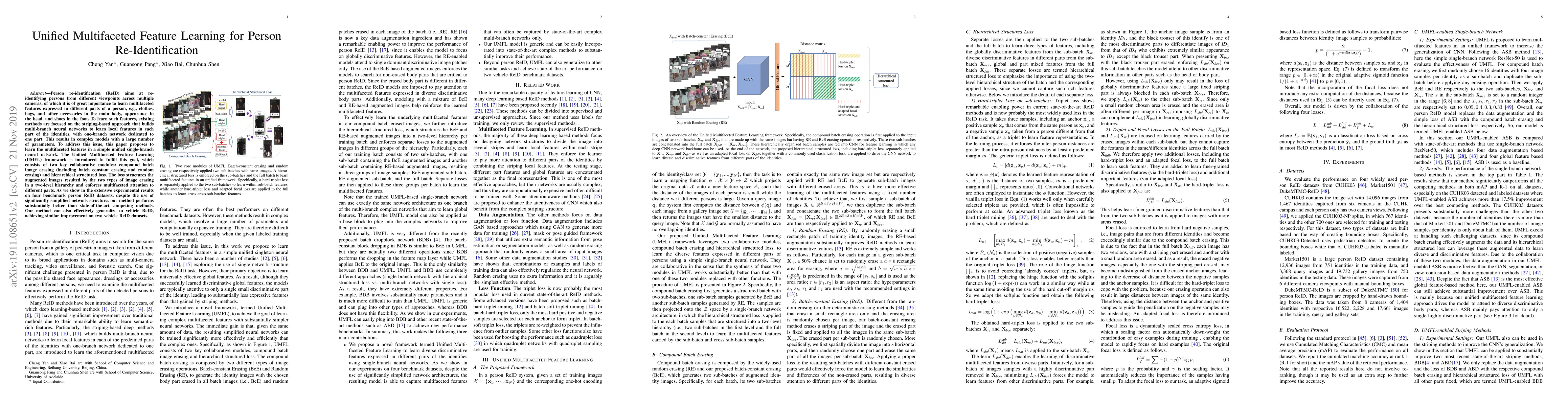 Thumbnail for Unified Multifaceted Feature Learning for Person Re-Identification
