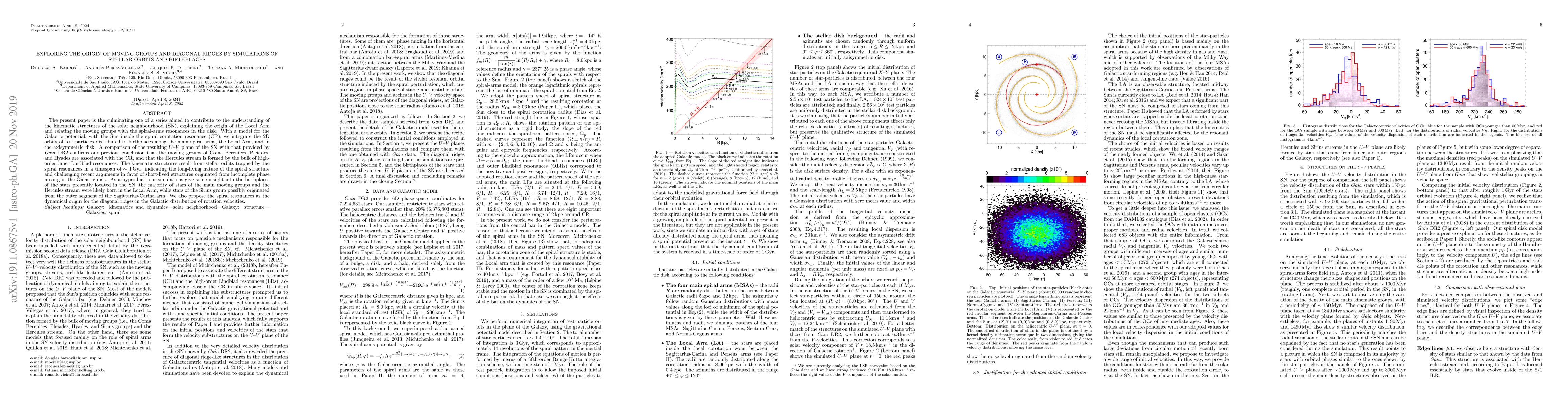 Thumbnail for Exploring the origin of moving groups and diagonal ridges by simulations
  of stellar orbits and birthplaces