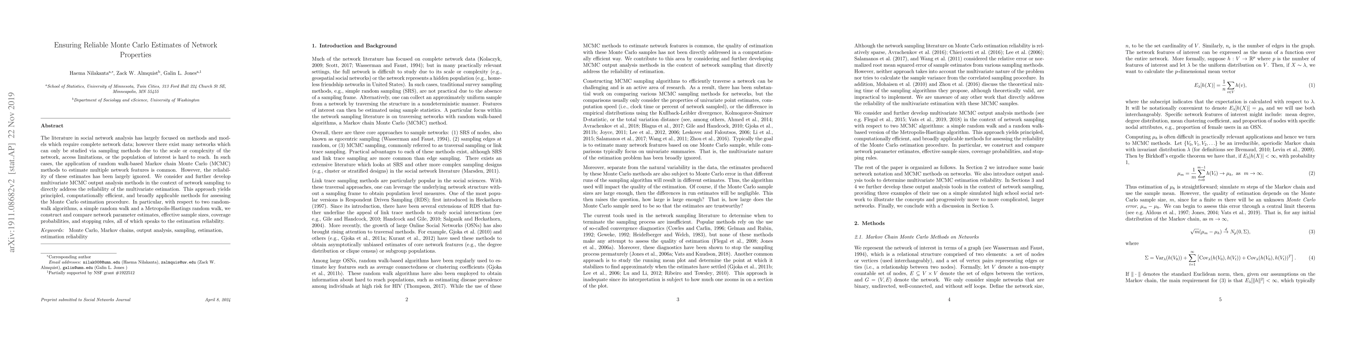 Thumbnail for Ensuring Reliable Monte Carlo Estimates of Network Properties