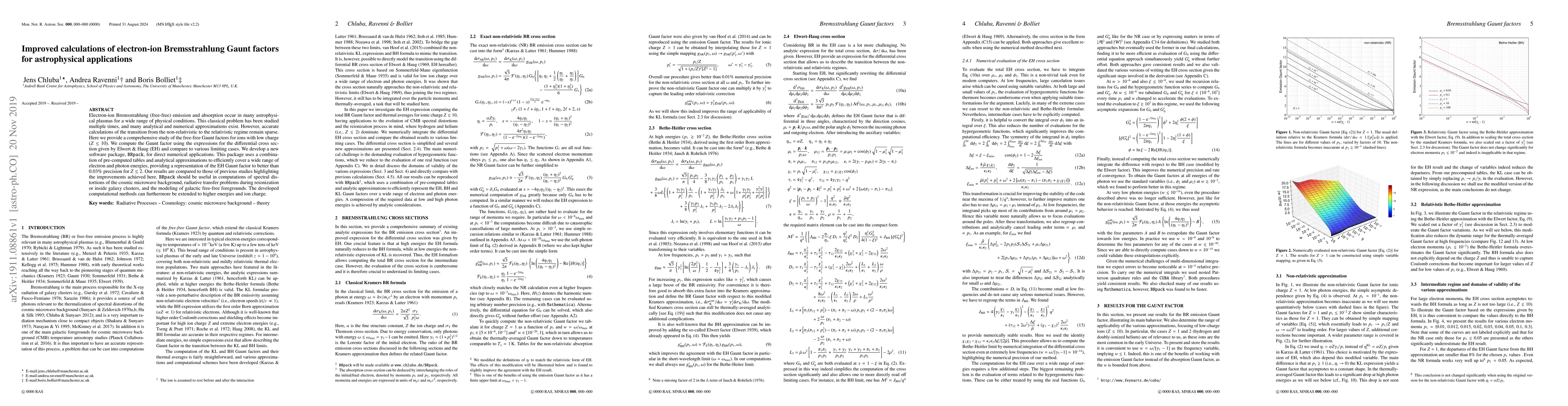 Thumbnail for Improved calculations of electron-ion Bremsstrahlung Gaunt factors for
  astrophysical applications