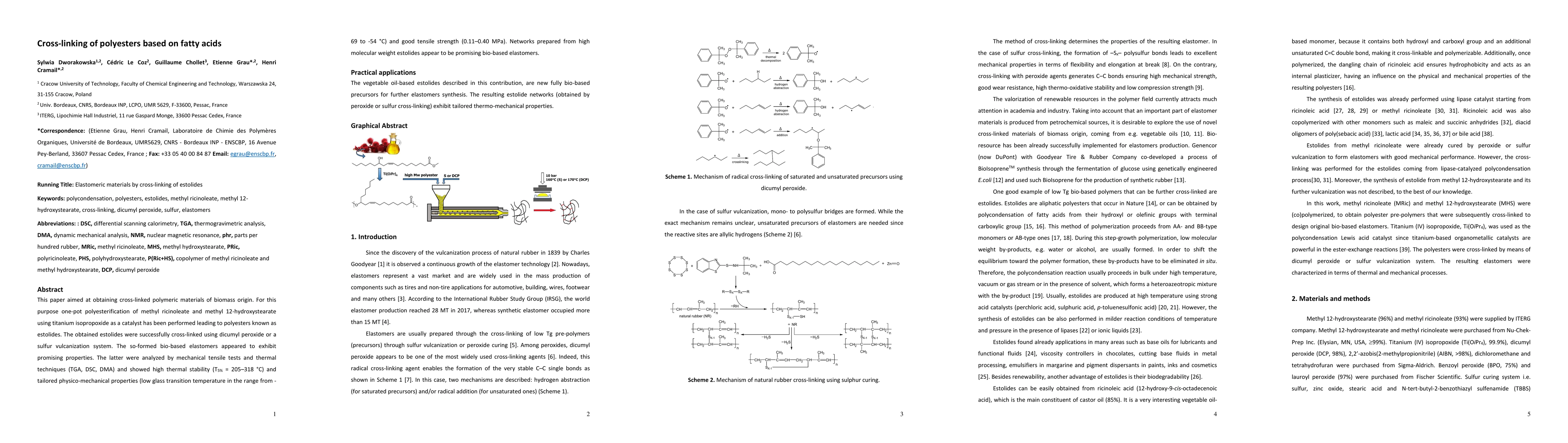 Thumbnail for Cross-linking of polyesters based on fatty acids
