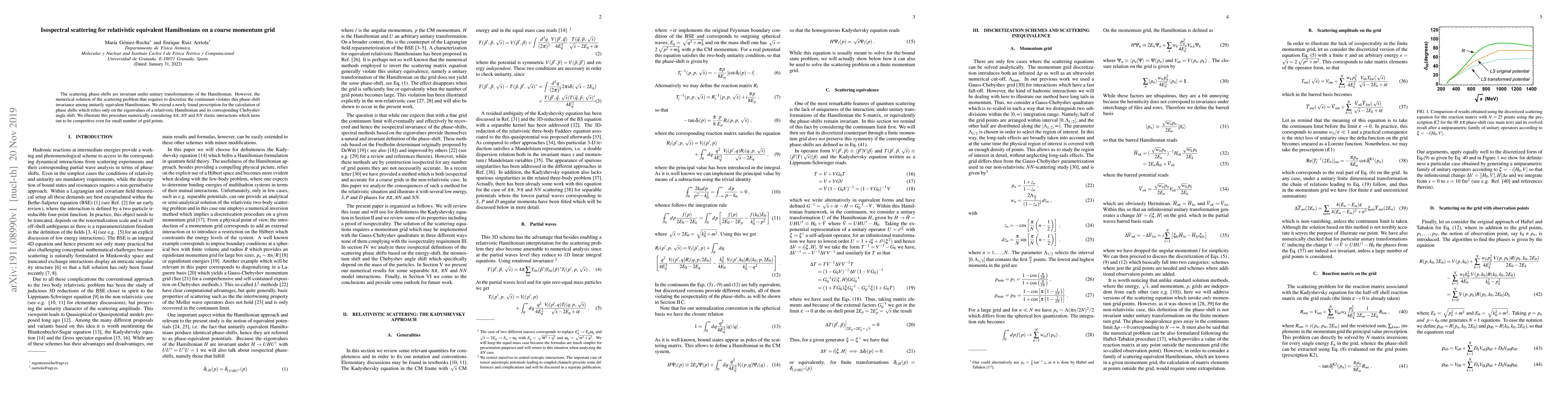 Thumbnail for Isospectral scattering for relativistic equivalent Hamiltonians on a
  coarse momentum grid