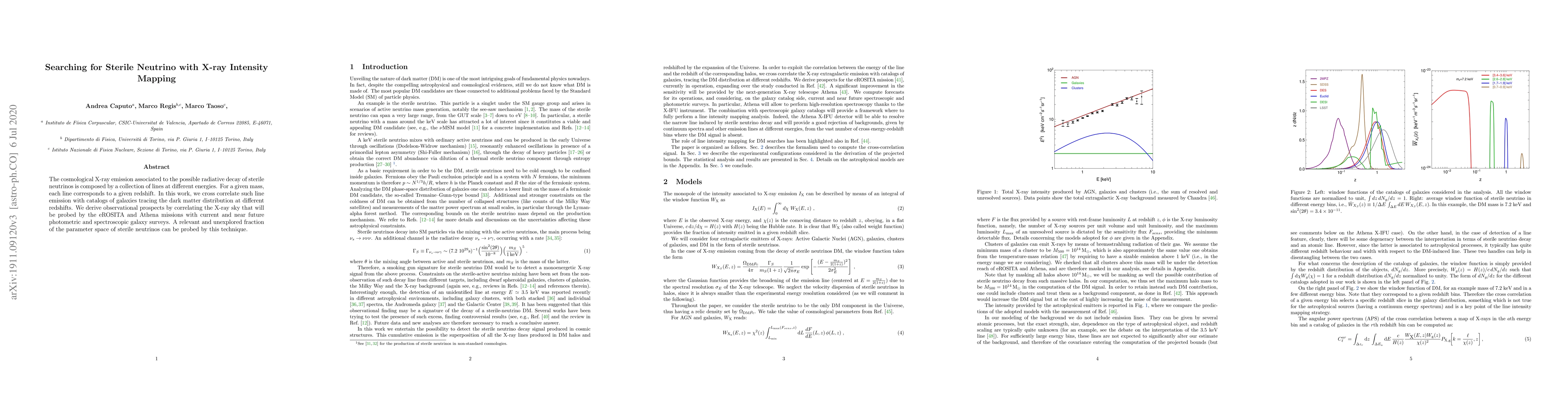 Thumbnail for Searching for Sterile Neutrino with X-ray Intensity Mapping