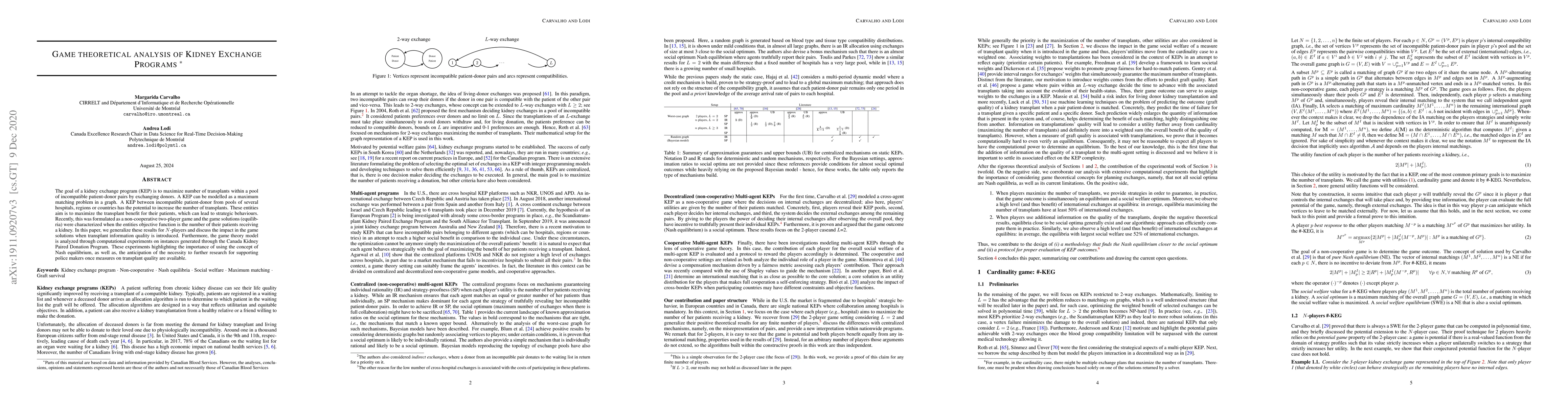 Thumbnail for Game theoretical analysis of Kidney Exchange Programs