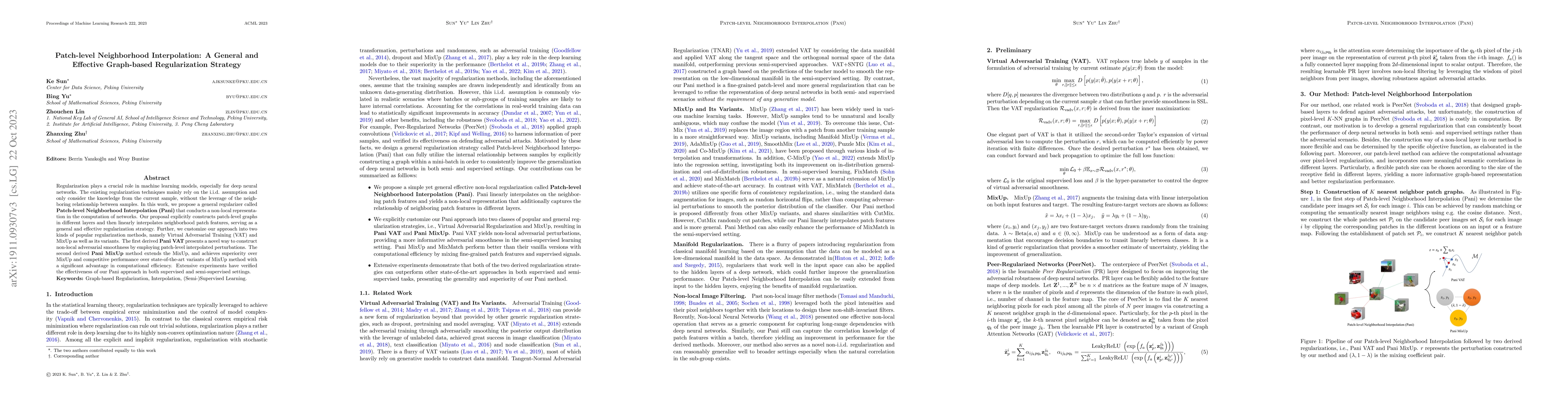 Thumbnail for Patch-level Neighborhood Interpolation: A General and Effective
  Graph-based Regularization Strategy