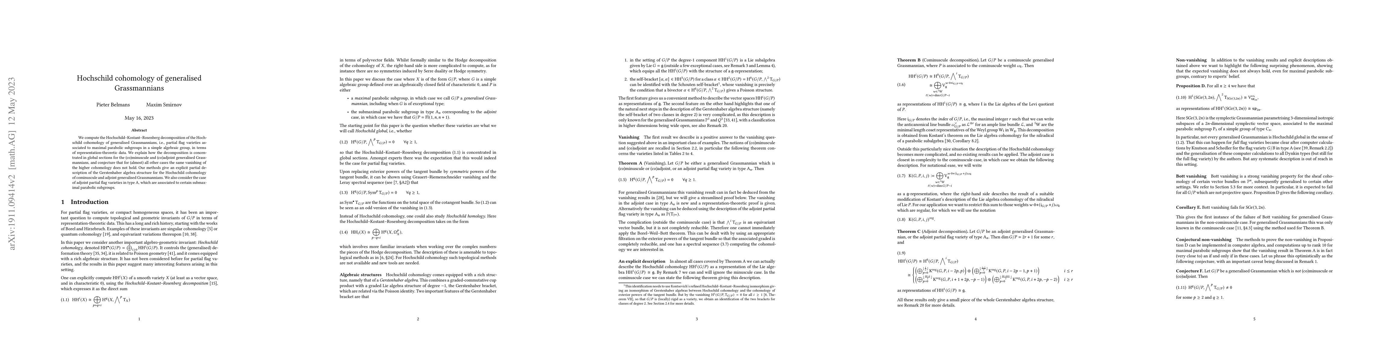 Thumbnail for Hochschild cohomology of generalised Grassmannians