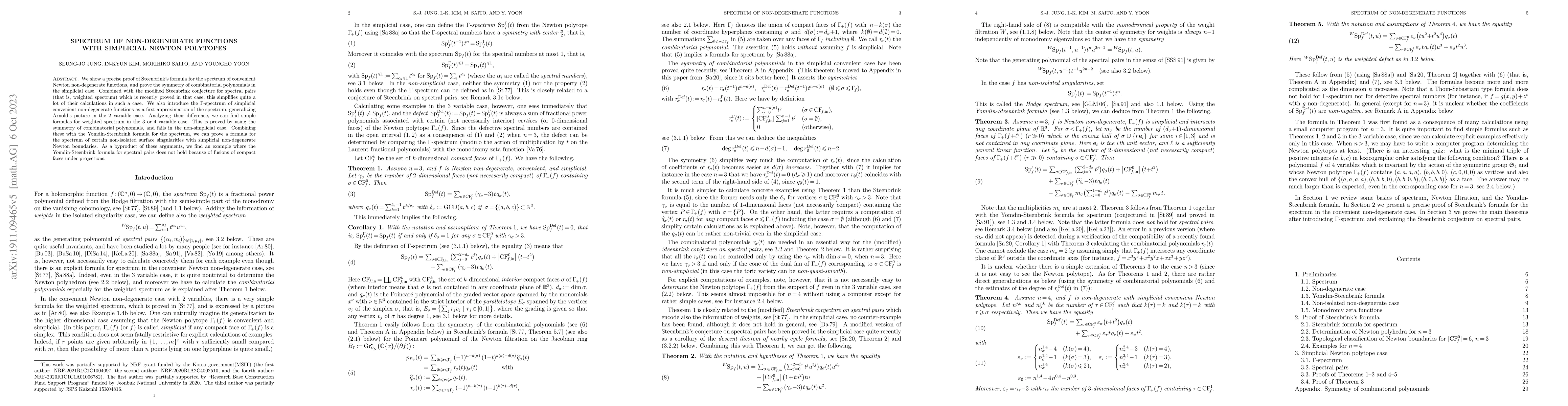 Thumbnail for Spectrum of non-degenerate functions with simplicial Newton polytopes