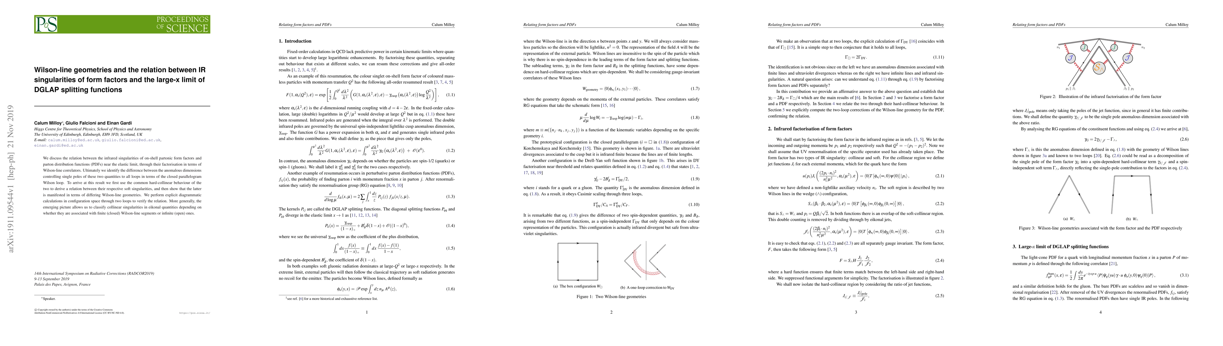 Thumbnail for Wilson-line geometries and the relation between IR singularities of form
  factors and the large-x limit of DGLAP splitting functions