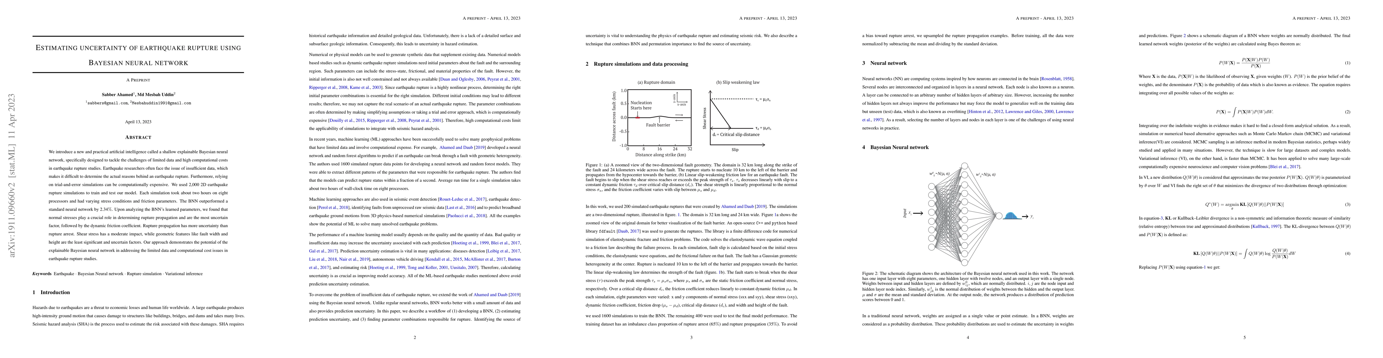Thumbnail for Estimating uncertainty of earthquake rupture using Bayesian neural
  network