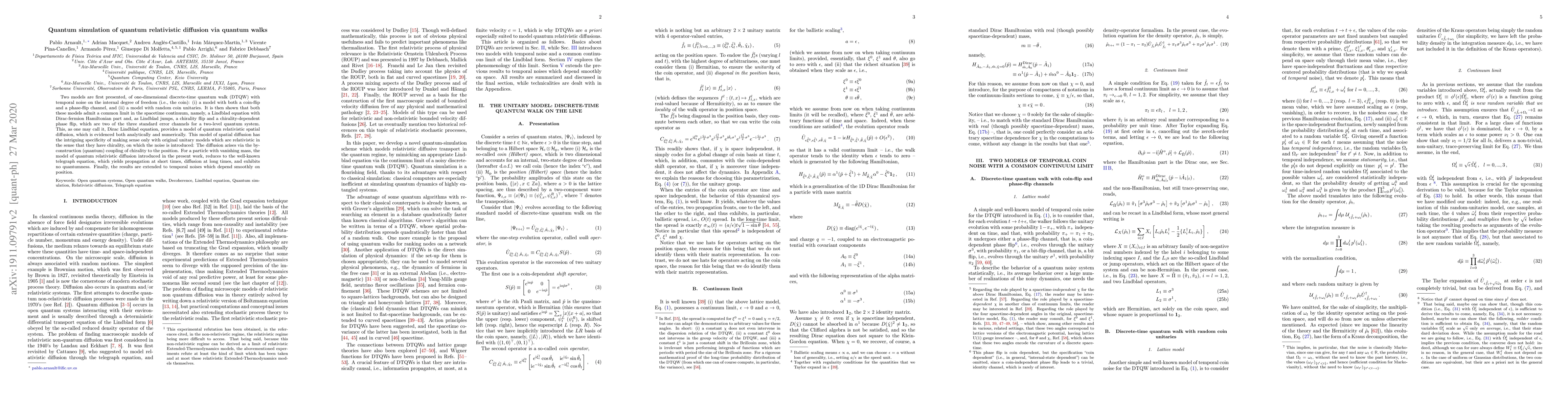 Thumbnail for Quantum simulation of quantum relativistic diffusion via quantum walks