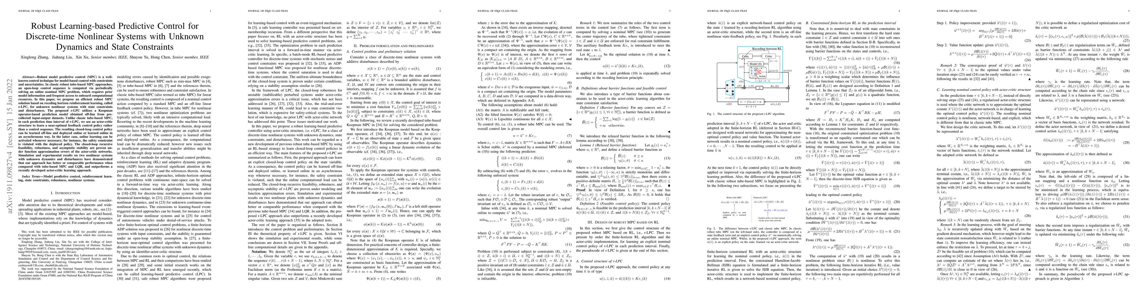 Thumbnail for Robust Learning-based Predictive Control for Discrete-time Nonlinear
  Systems with Unknown Dynamics and State Constraints