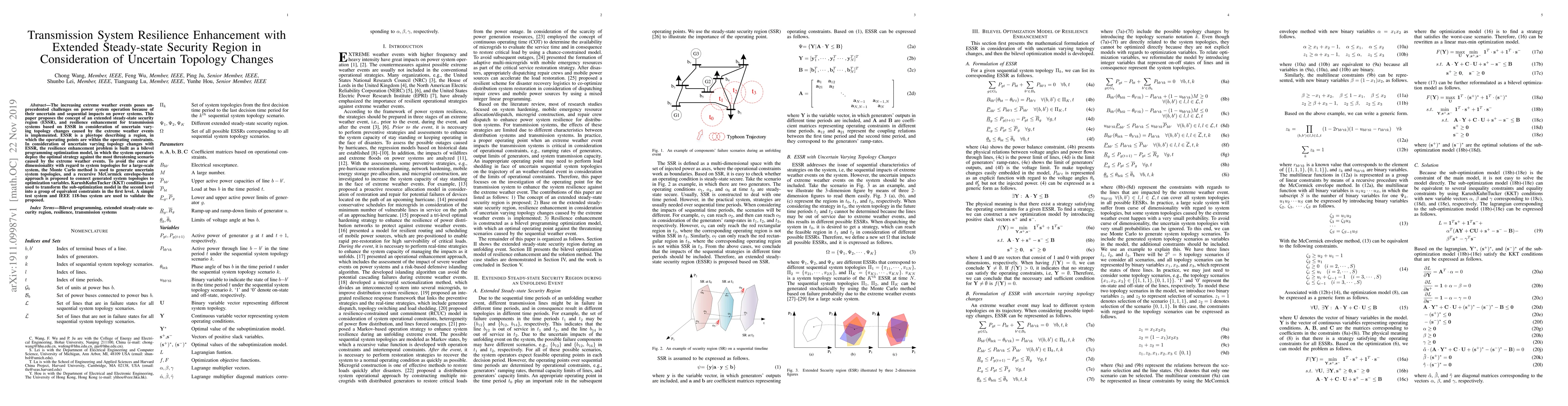 Thumbnail for Transmission System Resilience Enhancement with Extended Steady-state
  Security Region in Consideration of Uncertain Topology Changes