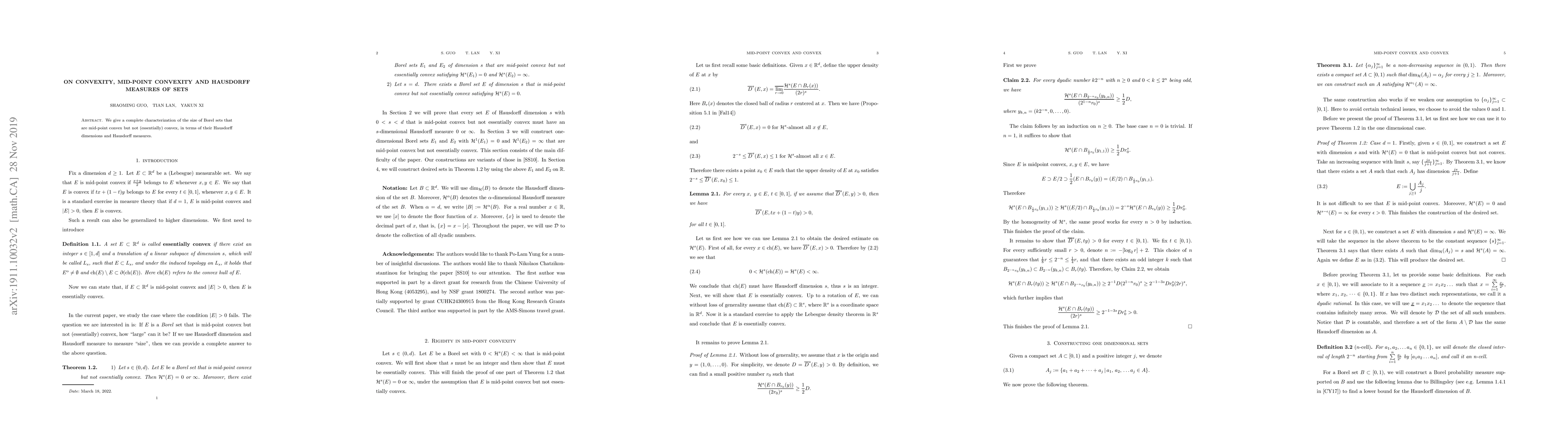 Thumbnail for On Convexity, Mid-Point Convexity and Hausdorff Measures of Sets