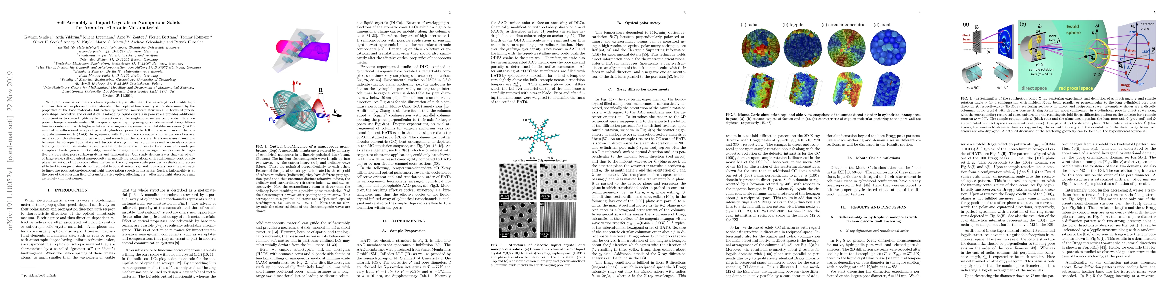 Thumbnail for Self-Assembly of Liquid Crystals in Nanoporous Solids for Adaptive
  Photonic Metamaterials