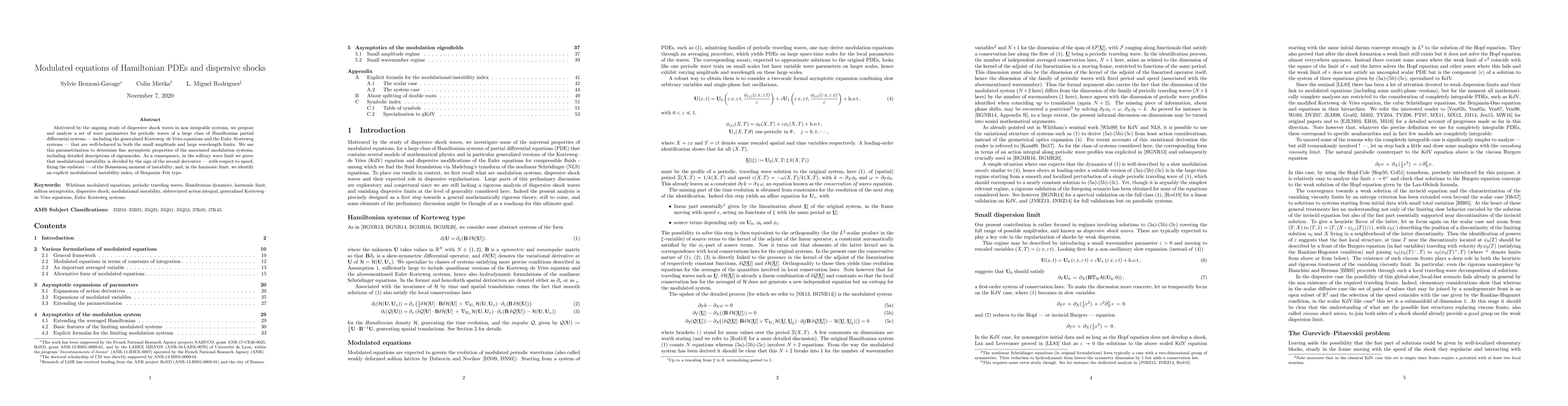 Thumbnail for Modulated equations of Hamiltonian PDEs and dispersive shocks