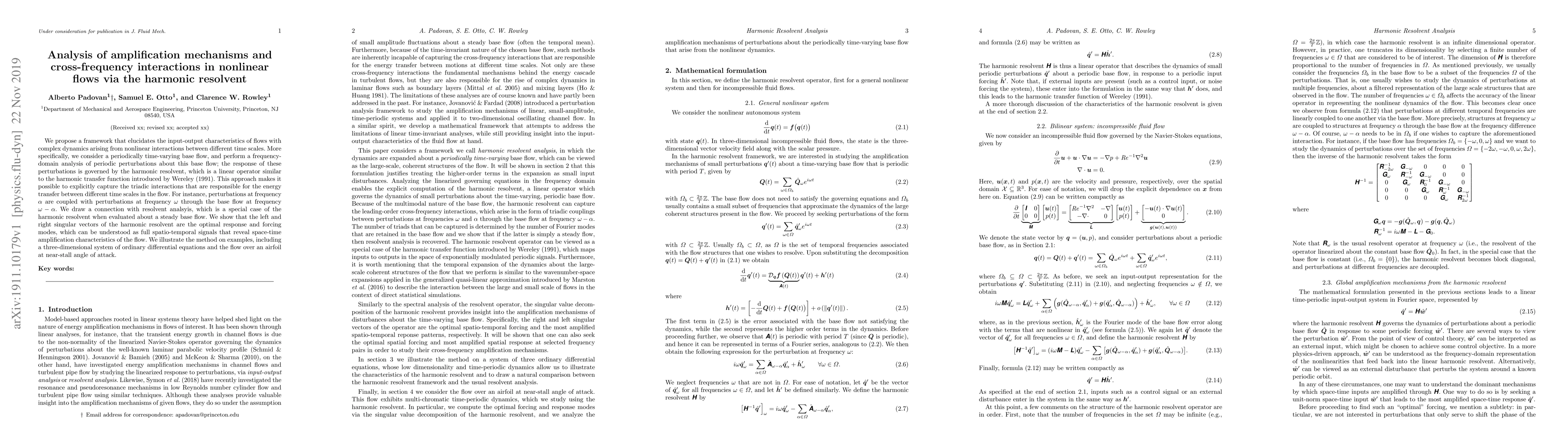 Thumbnail for Analysis of amplification mechanisms and cross-frequency interactions in
  nonlinear flows via the harmonic resolvent