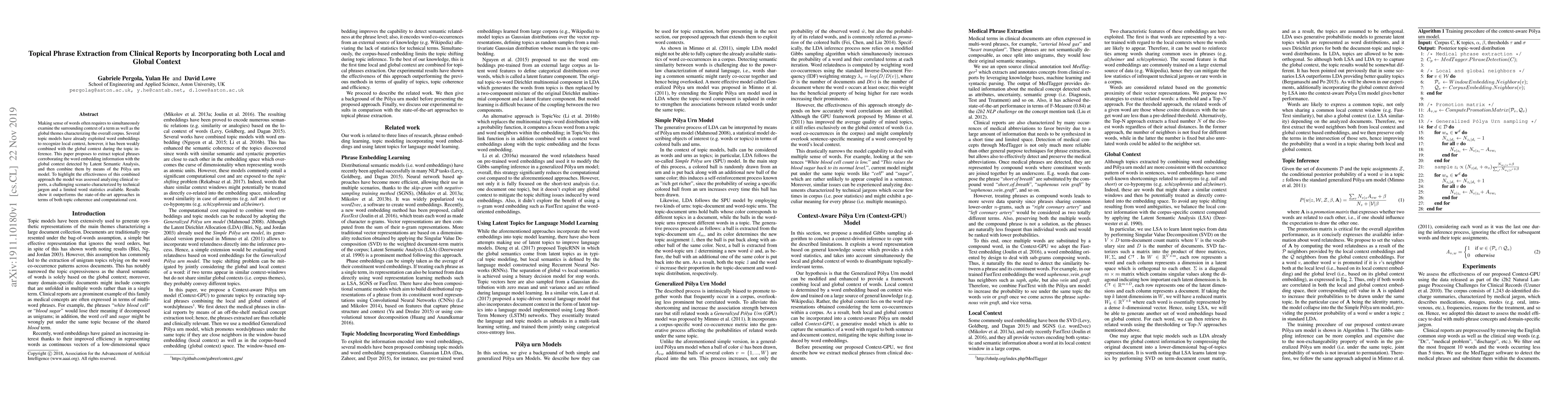 Thumbnail for Topical Phrase Extraction from Clinical Reports by Incorporating both
  Local and Global Context