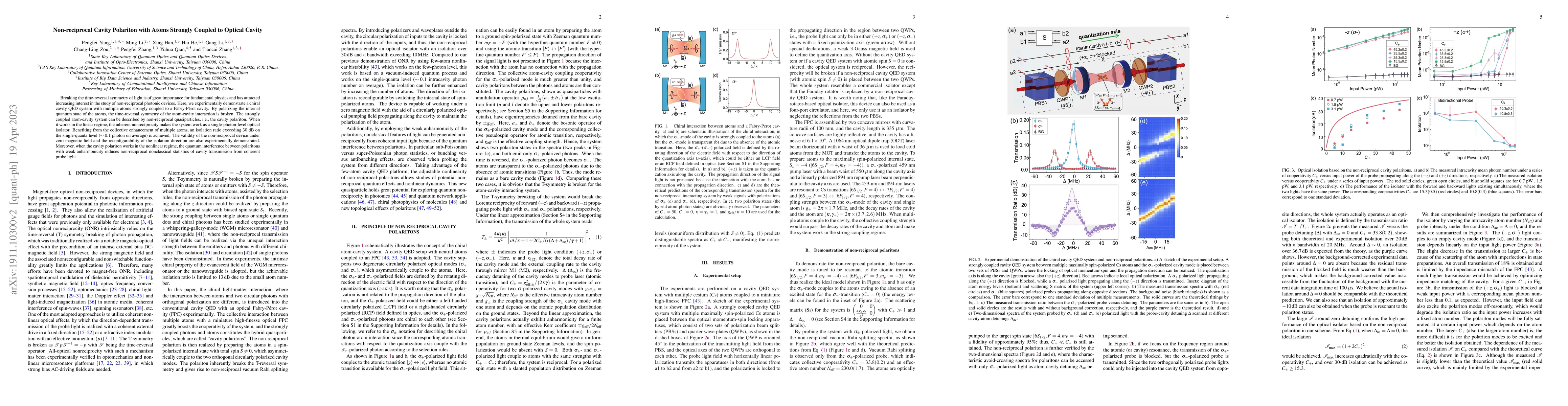 Thumbnail for Non-reciprocal Cavity Polariton with Atoms Strongly Coupled to Optical
  Cavity