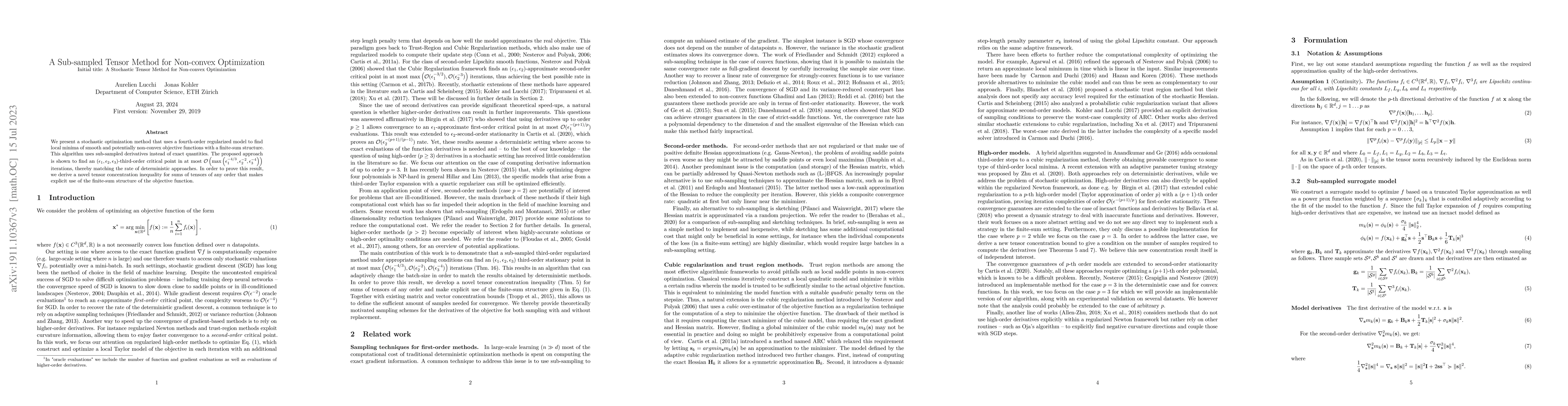 Thumbnail for A Sub-sampled Tensor Method for Non-convex Optimization