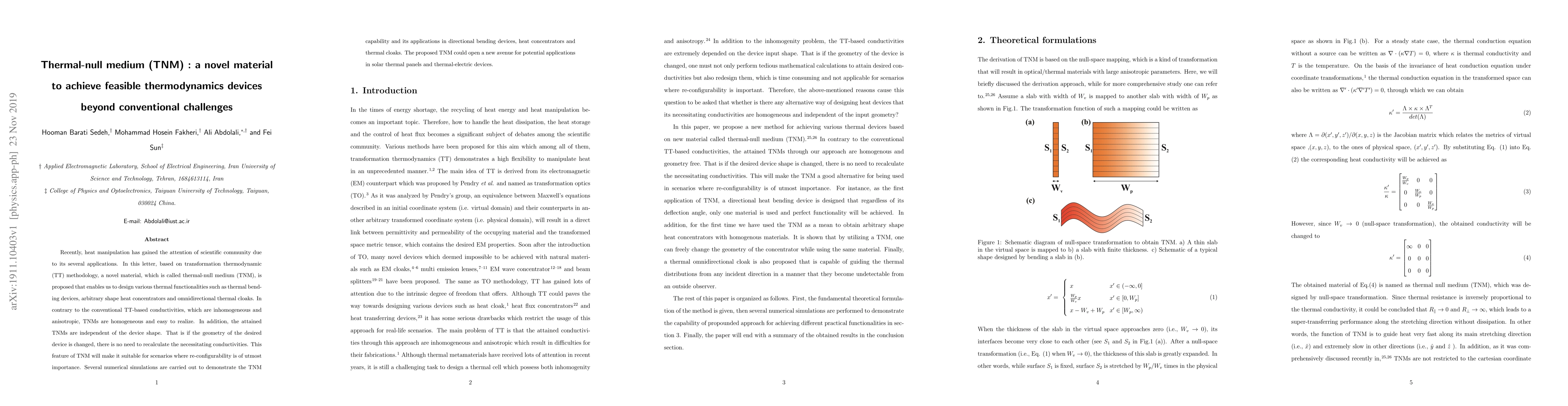 Thumbnail for Thermal-null medium (TNM): a novel material to achieve feasible
  thermodynamics devices beyond conventional challenges
