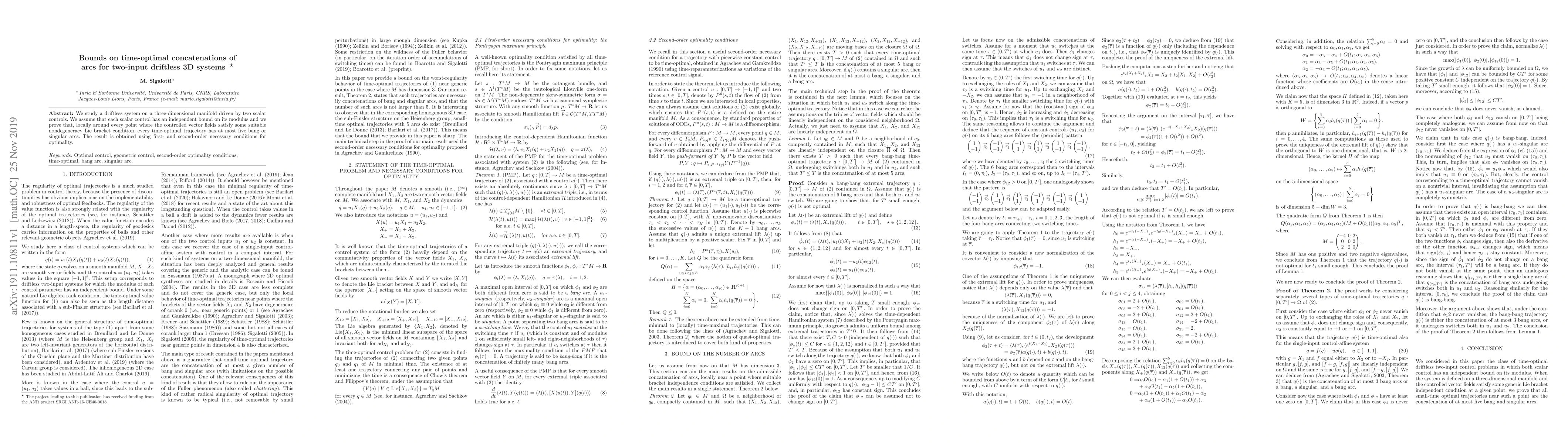 Thumbnail for Bounds on time-optimal concatenations of arcs for two-input driftless 3D
  systems