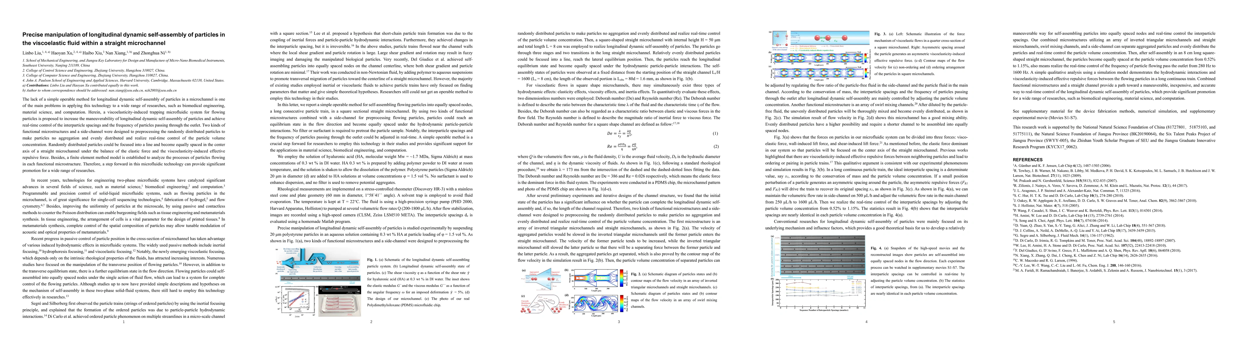 Thumbnail for Precise manipulation of longitudinal dynamic self-assembly of particles
  in the viscoelastic fluid within a straight microchannel