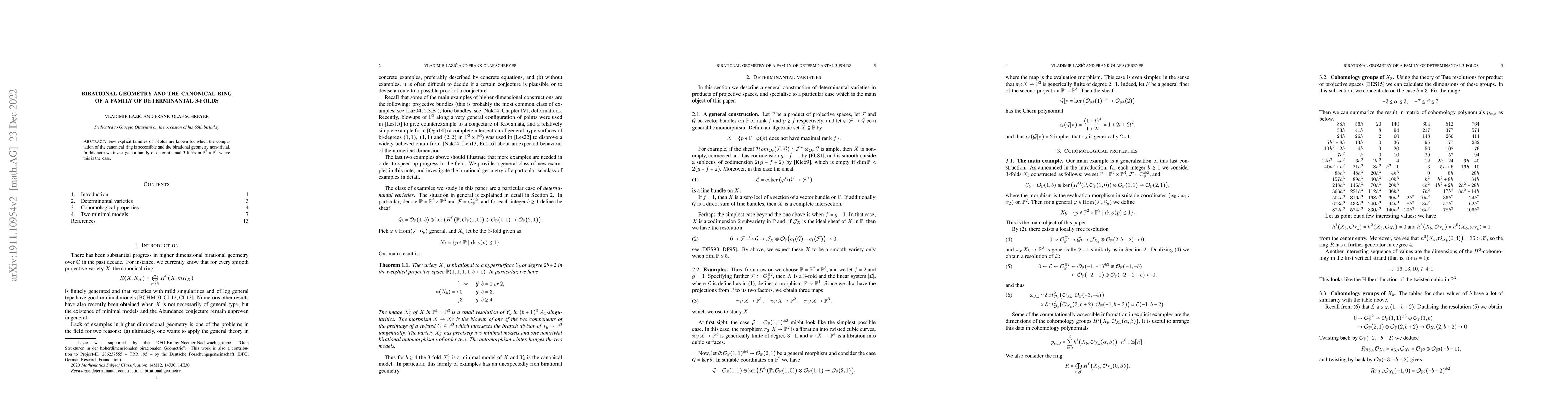 Thumbnail for Birational geometry and the canonical ring of a family of determinantal
  3-folds