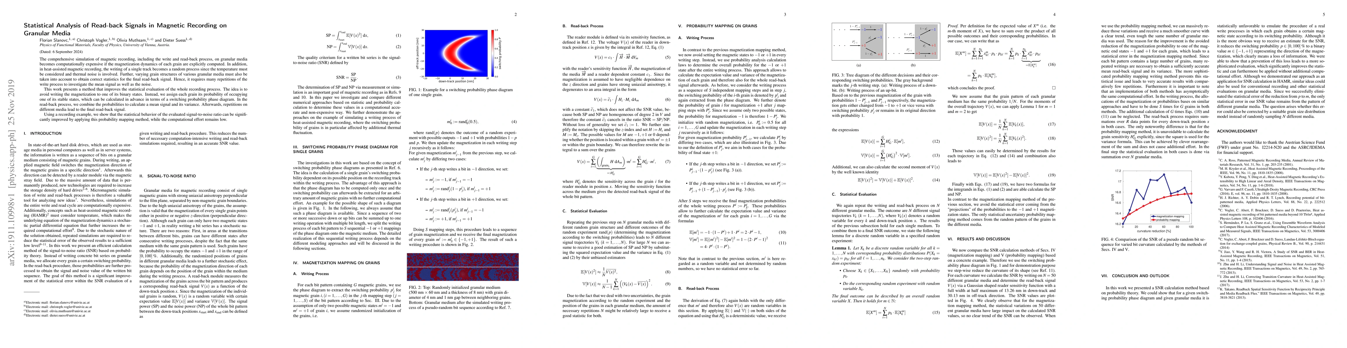 Thumbnail for Statistical analysis of read-back signals in magnetic recording on
  granular media