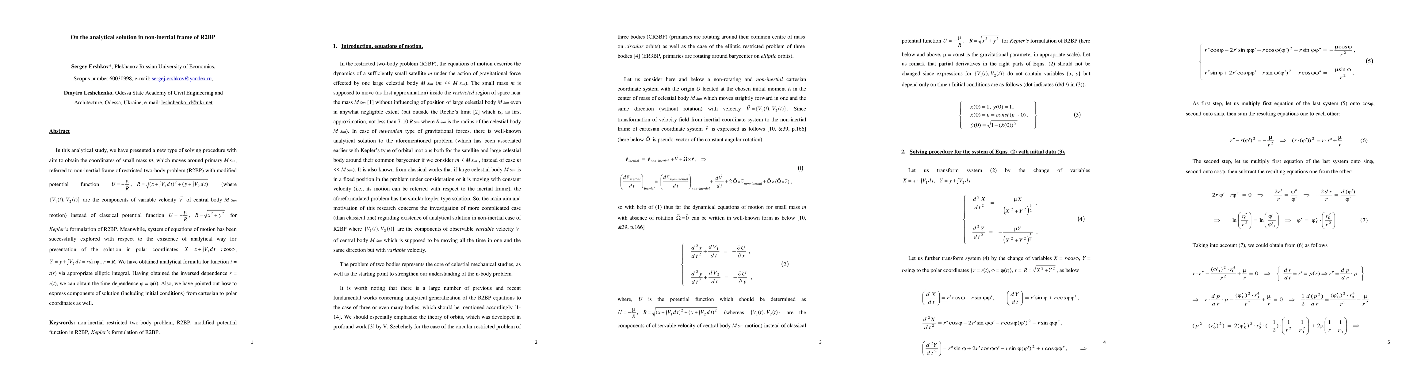 Thumbnail for On the analytical solution in non-inertial frame of R2BP
