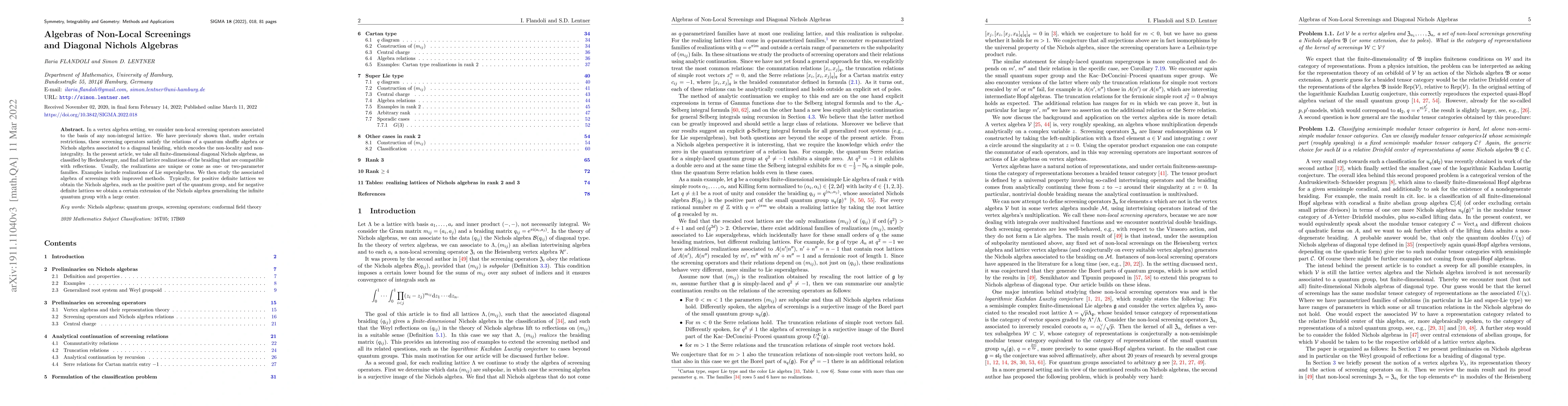 Thumbnail for Algebras of Non-Local Screenings and Diagonal Nichols Algebras