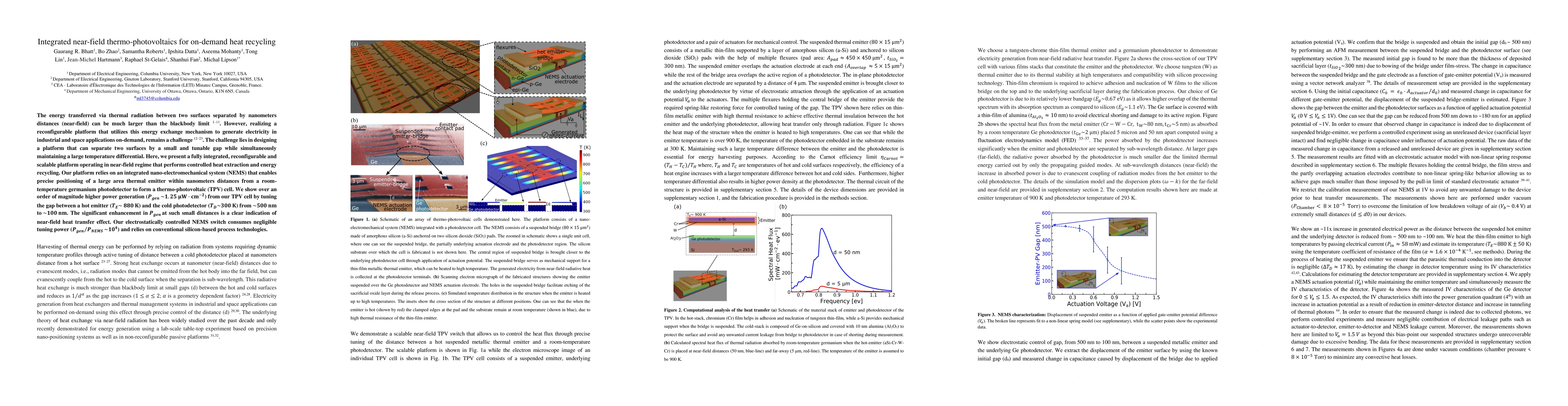 Thumbnail for Integrated near-field thermo-photovoltaics for on-demand heat recycling