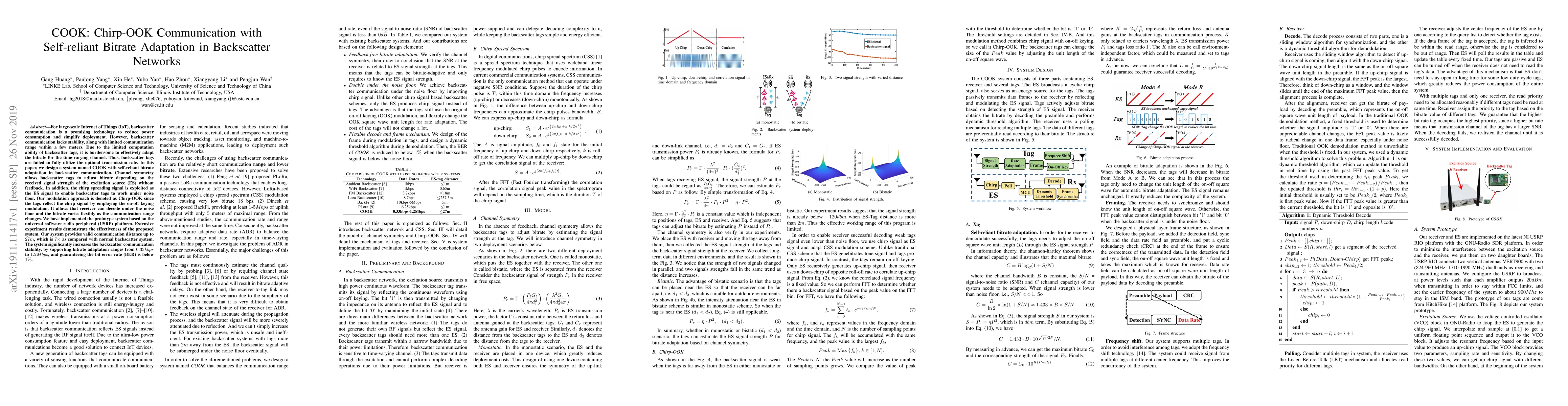 Thumbnail for COOK: Chirp-OOK Communication with Self-reliant Bitrate Adaptation in
  Backscatter Networks