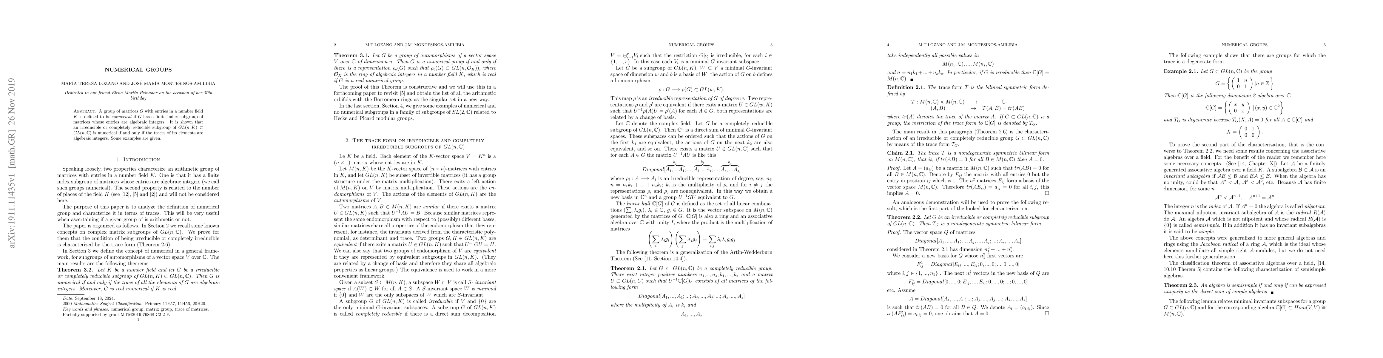 Thumbnail for Numerical groups