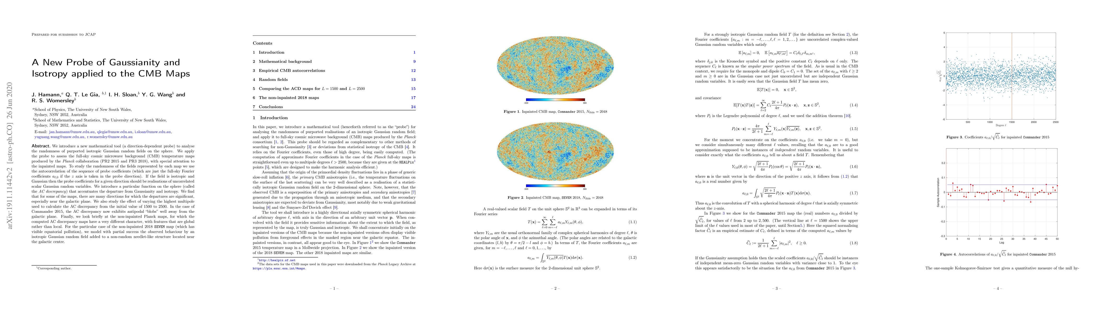 Thumbnail for A New Probe of Gaussianity and Isotropy applied to the CMB Maps