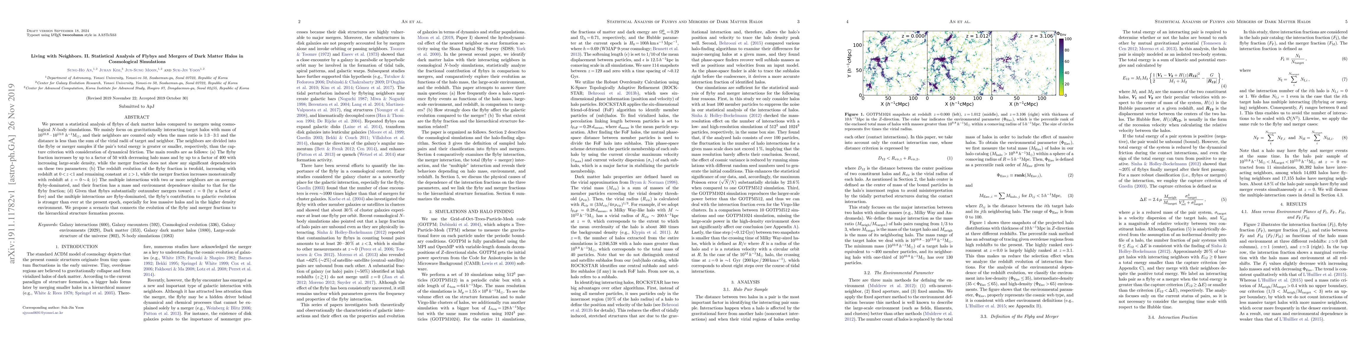 Thumbnail for Living with Neighbors. II. Statistical Analysis of Flybys and Mergers of
  Dark Matter Halos in Cosmological Simulations