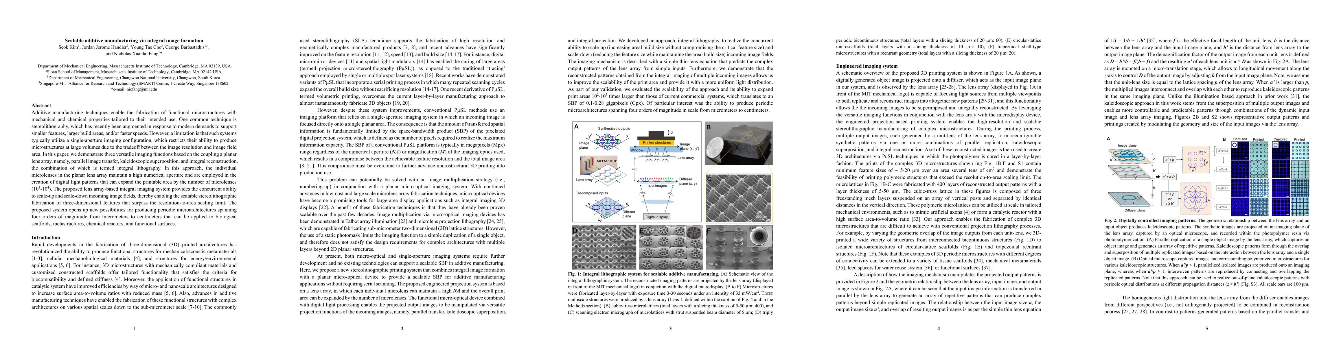 Thumbnail for Scalable additive manufacturing via integral image formation