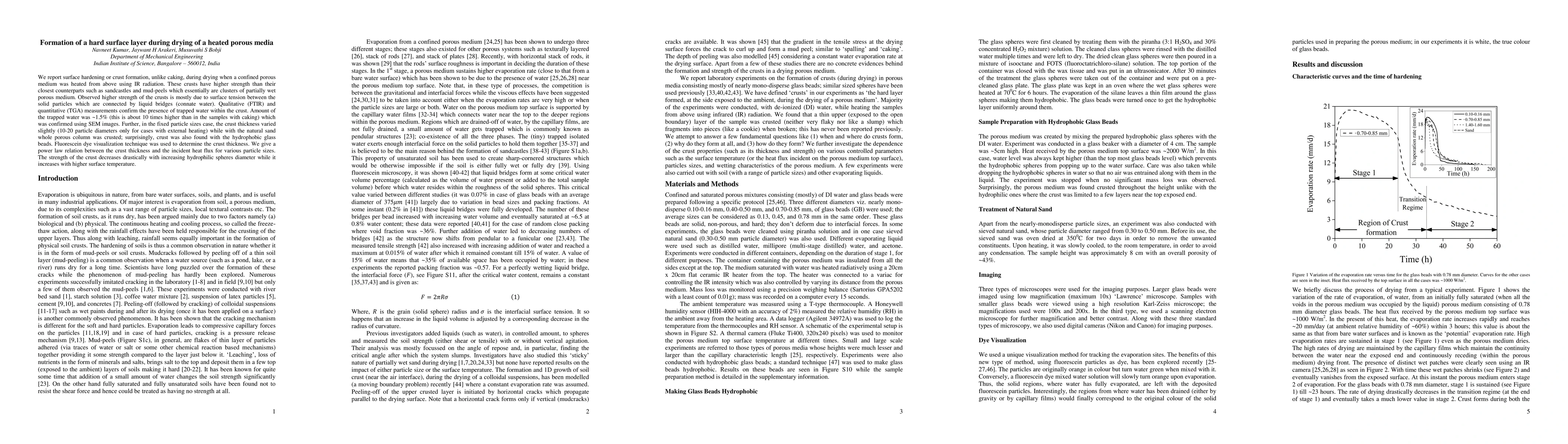 Thumbnail for Formation of a hard surface layer during drying of a heated porous media