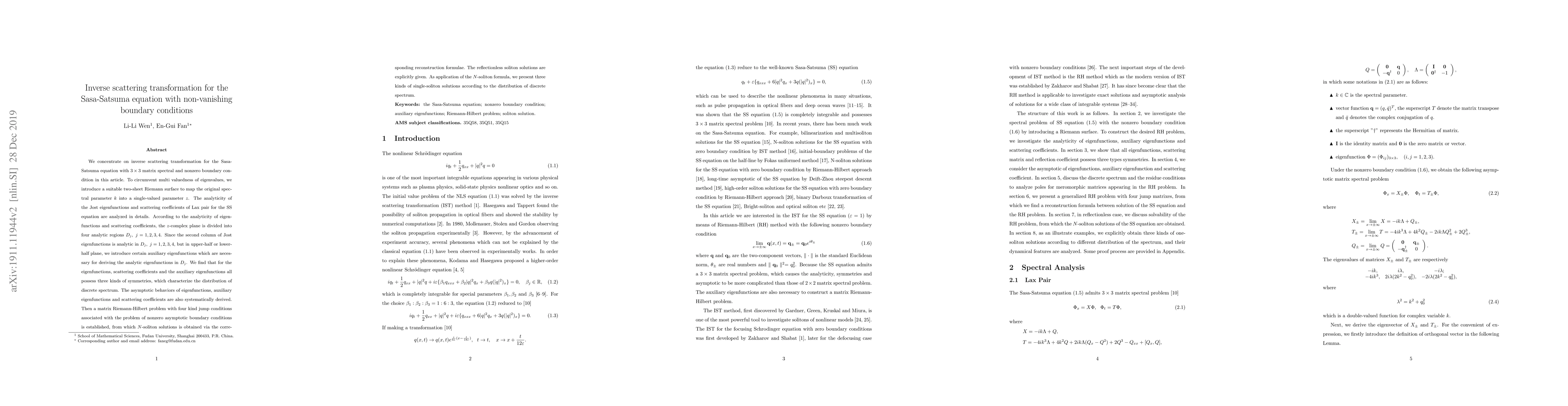 Thumbnail for The Sasa-Satsuma equation with non-vanishing boundary conditions