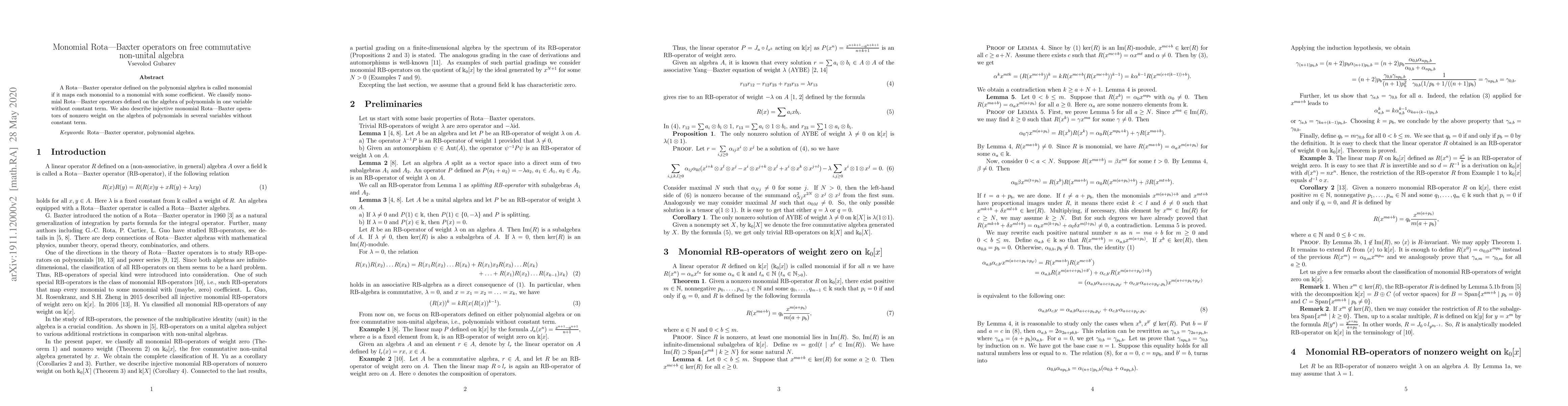 Thumbnail for Monomial Rota-Baxter operators on free commutative non-unital algebra