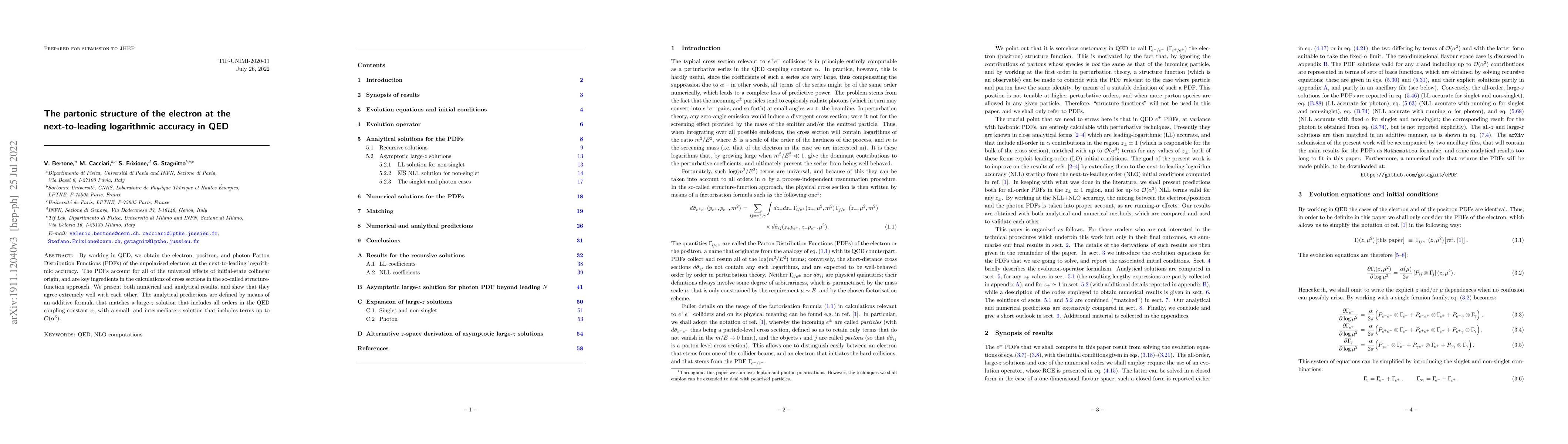 Thumbnail for The partonic structure of the electron at the next-to-leading
  logarithmic accuracy in QED