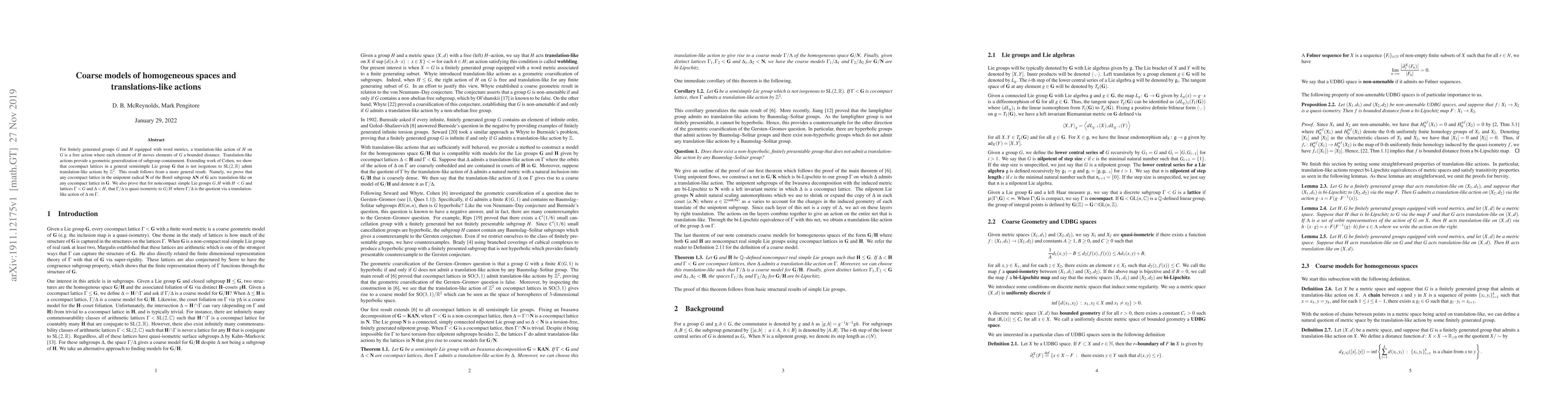 Thumbnail for Coarse models of homogeneous spaces and translations-like actions