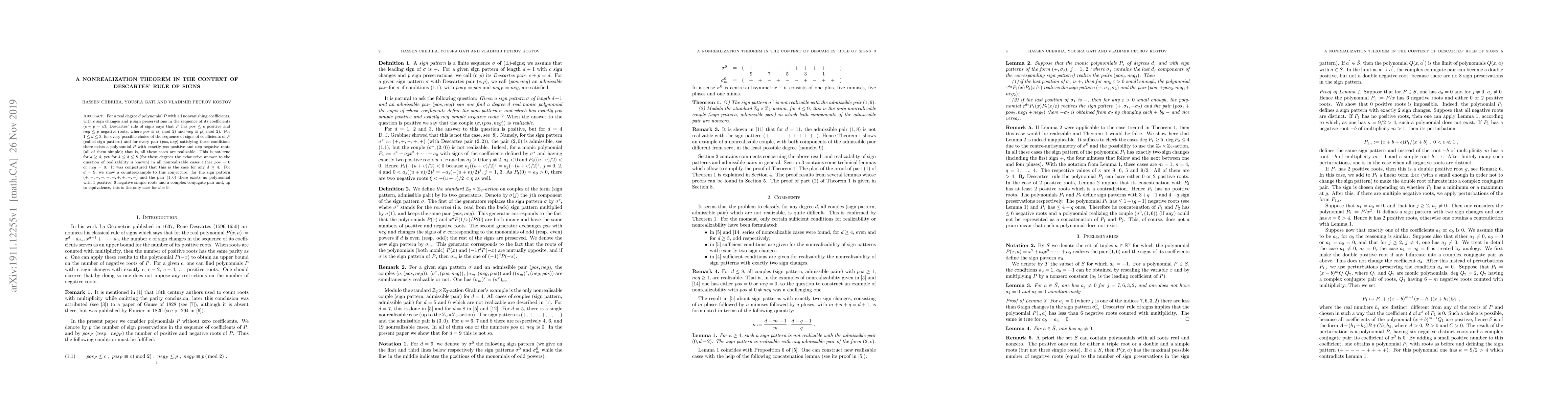 Thumbnail for A non-realization theorem in the context of Descartes' rule of signs