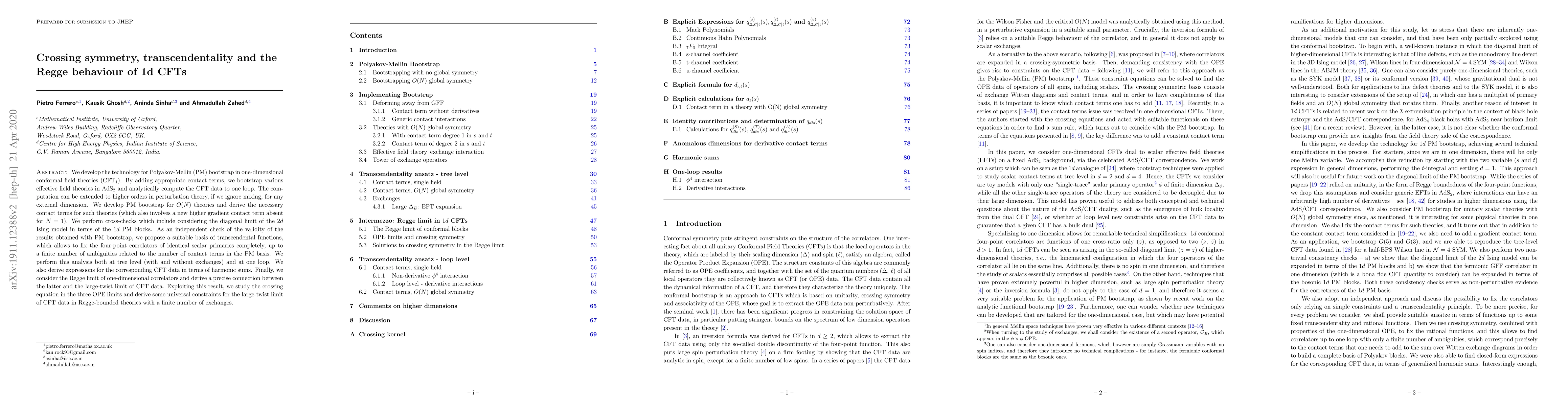 Thumbnail for Crossing symmetry, transcendentality and the Regge behaviour of 1d CFTs
