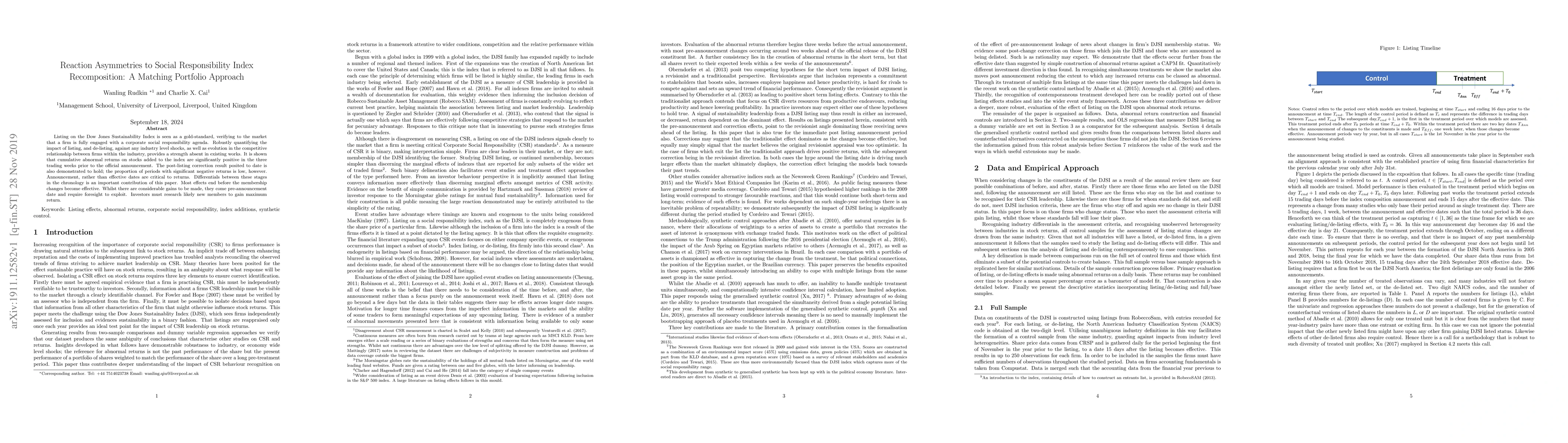 Thumbnail for Reaction Asymmetries to Social Responsibility Index Recomposition: A
  Matching Portfolio Approach
