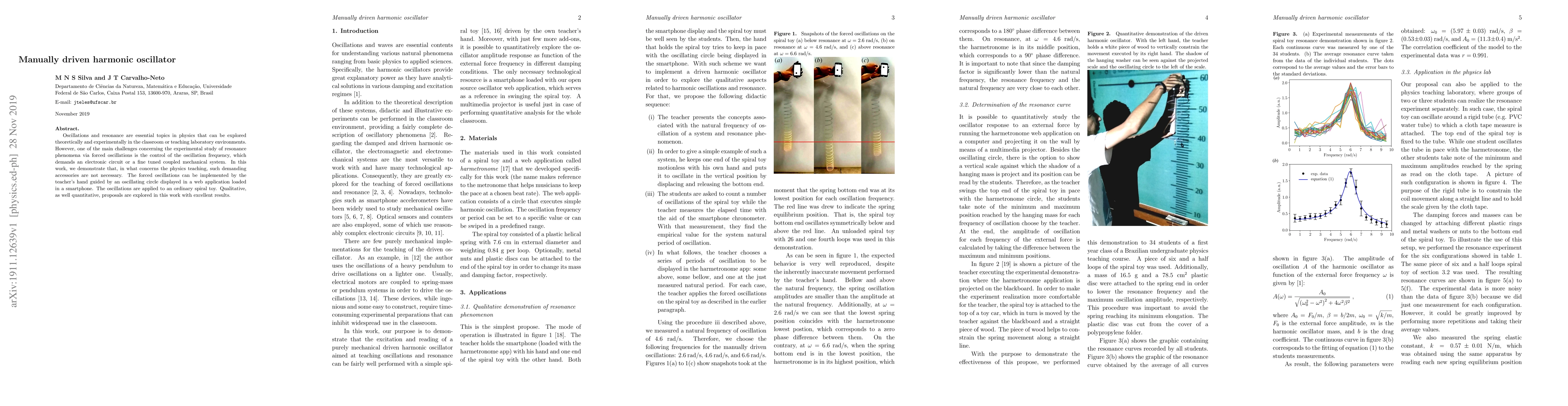 Thumbnail for Manually driven harmonic oscillator