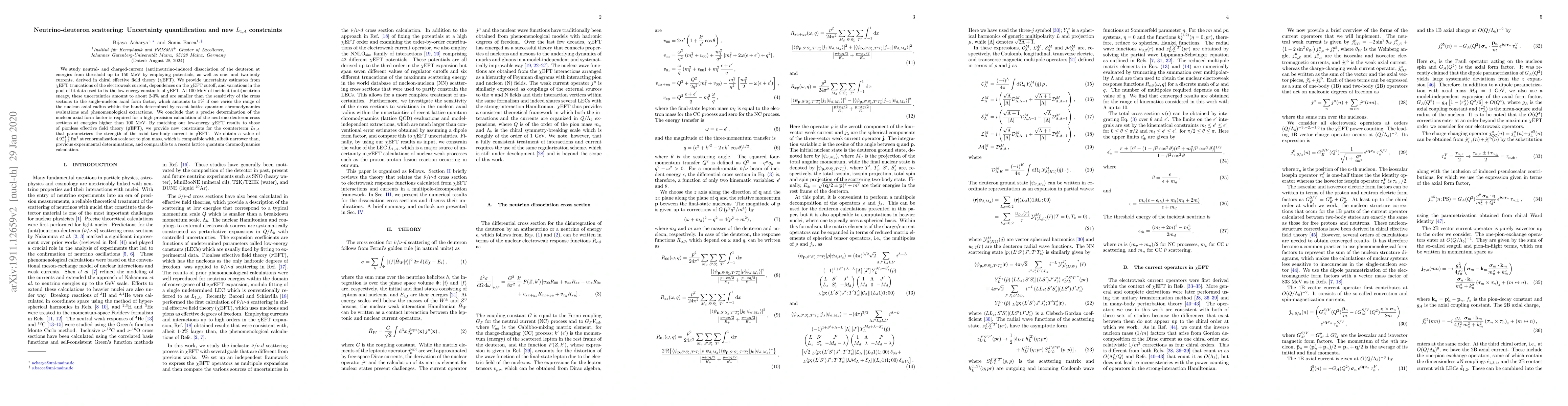 Thumbnail for Neutrino-deuteron scattering: Uncertainty quantification and new
  $L_{1,A}$ constraints